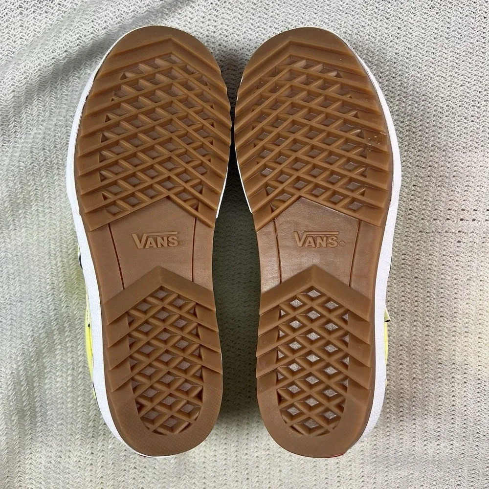 Vans Slip On Shoes Yellow Womens 8 Platform Skater Casual Comfort Classic Summer